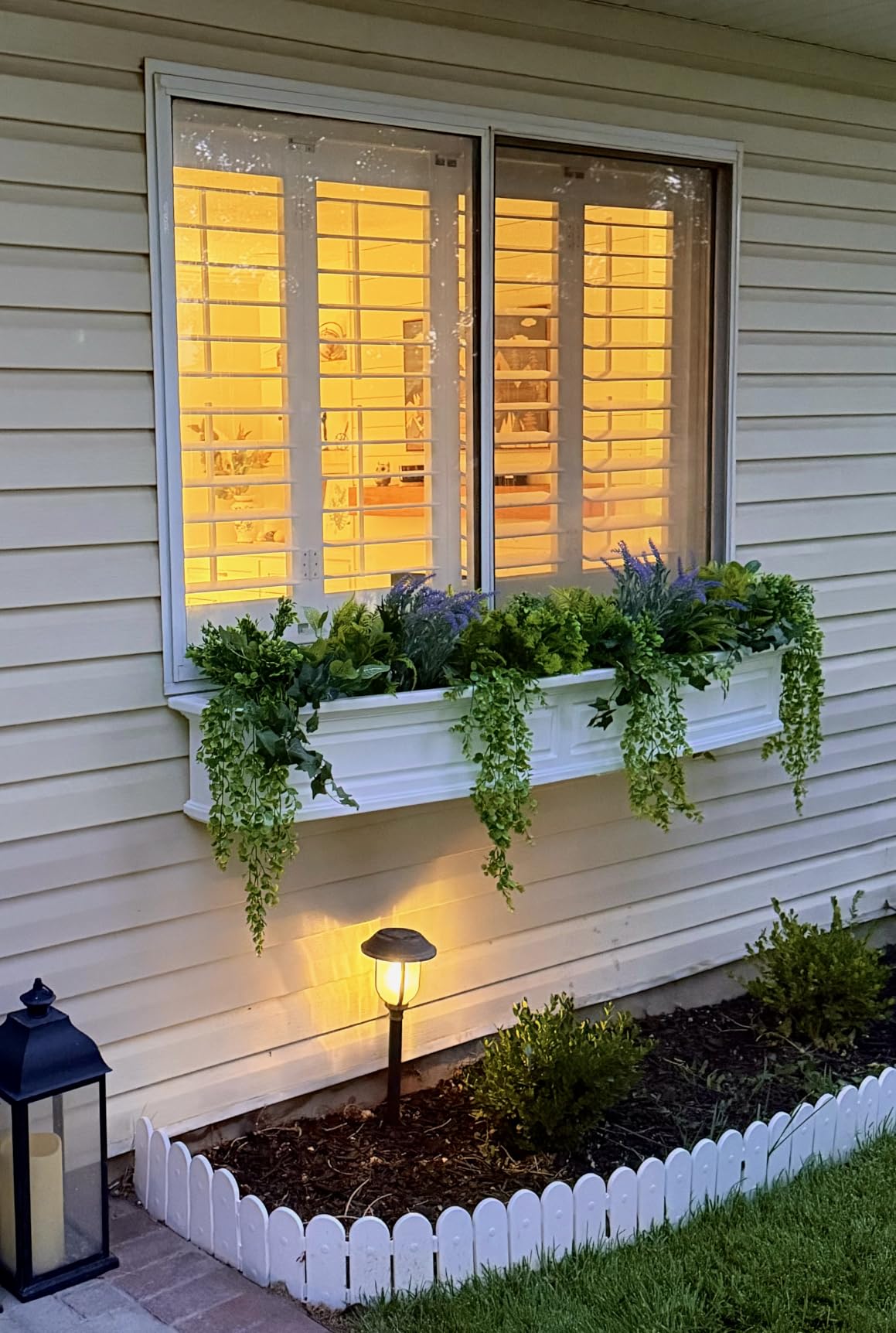 Mayne Nantucket 36in Self-Watering Rectangular Window Box Planter, White customer photo 2