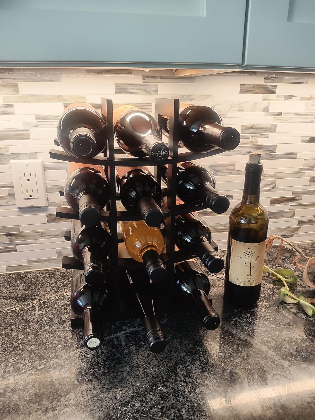 Oceanstar WR1132 12-Bottle Bamboo Wine Rack, Dark Espresso customer photo 2