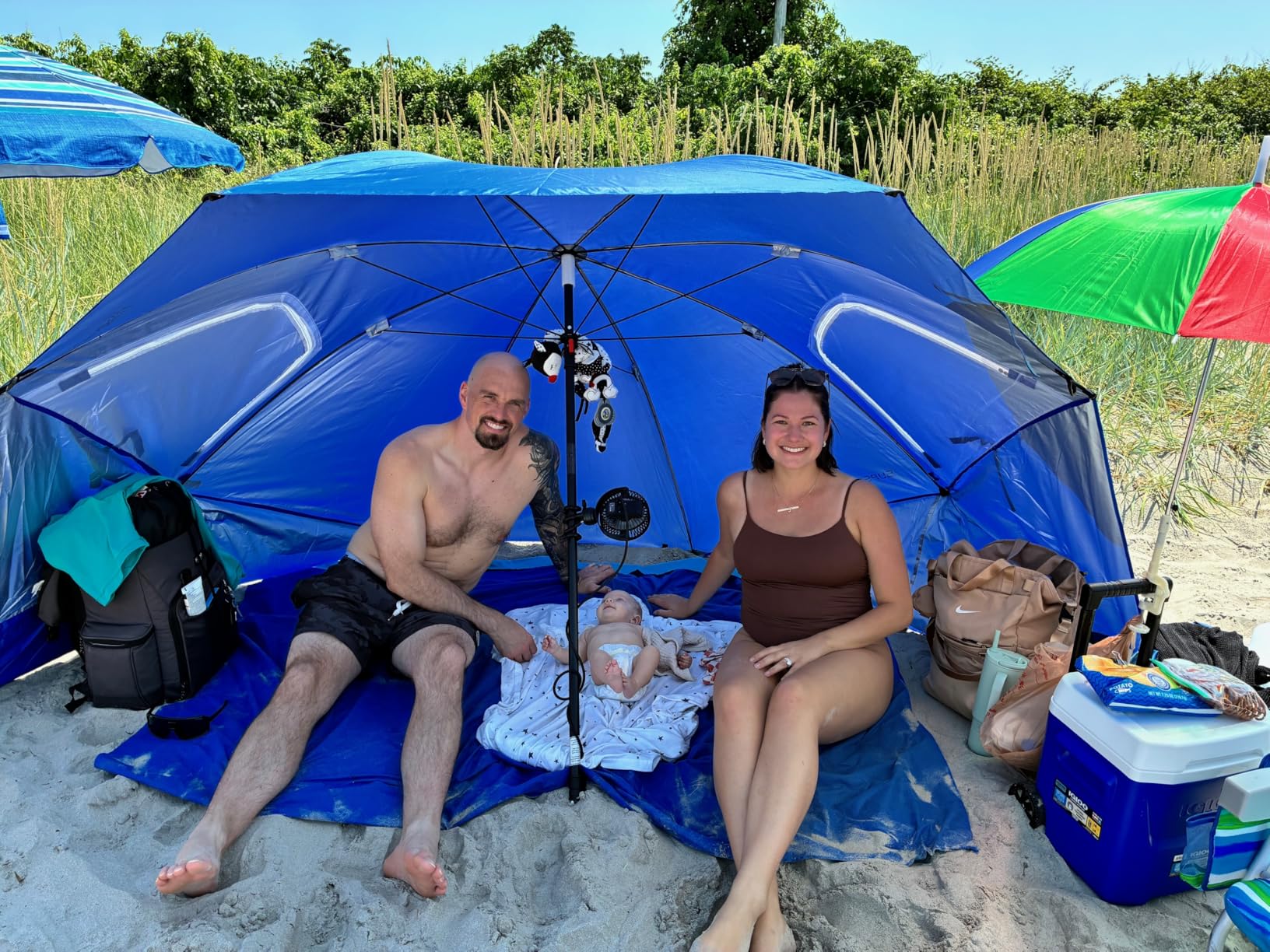 Sport-Brella Super-Brella UPF 50+ Sun and Rain Canopy Umbrella, 8 Foot Portable Beach Shelter with Side Panels, Wind Flaps, and Carry Bag customer photo 1