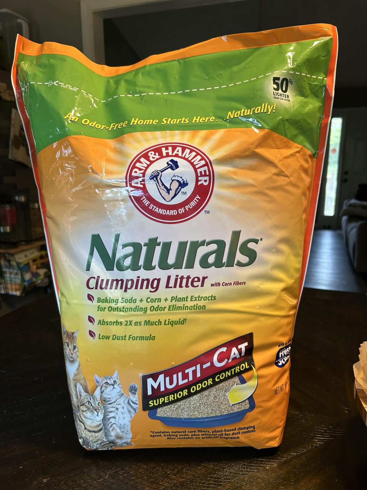 ARM & HAMMER Naturals Clumping Cat Litter, Multi Cat, 18 lbs | Plant-Based, Easy Scoop Clumps, Outstanding Odor Control, 2X Liquid Absorption, Low Dust, Lightweight Formula customer photo 1