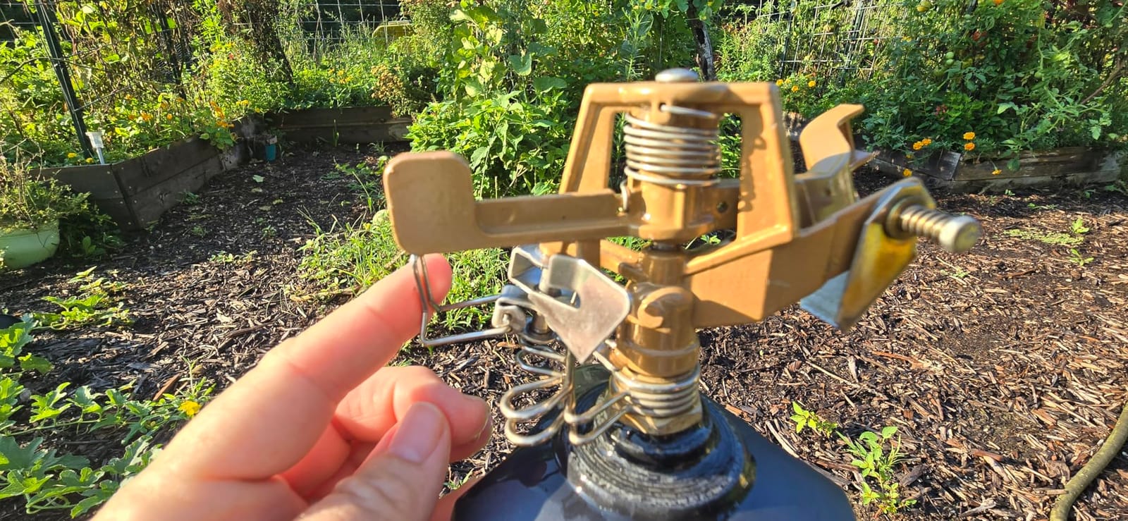 Orbit Tripod Lawn Zinc Impact Sprinkler - 360 Degree Rotating Yard Sprinkler with Adjustable Height - Heavy-Duty Zinc - High-Pressure Nozzle - for Large Lawn Coverage - 56667 customer photo 1