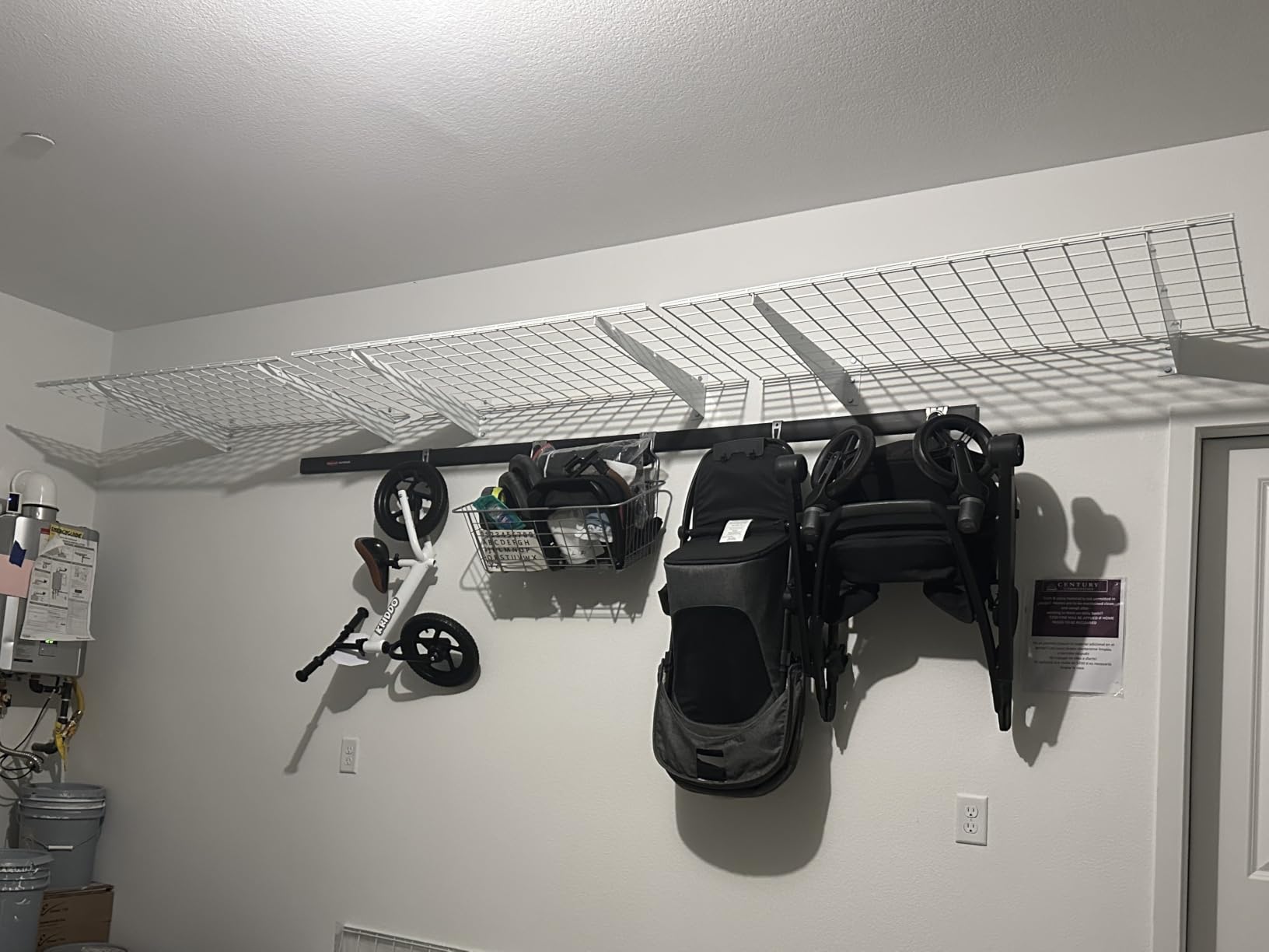 Hyloft Heavy Duty Steel Garage Wall Shelving, 45 in. x 15 in. Metal Wall Shelves for Garage Storage, Low-Profile Brackets, Max Shelf Load 200 Pounds, 00651, 2-Pack, Hammertone customer photo 1