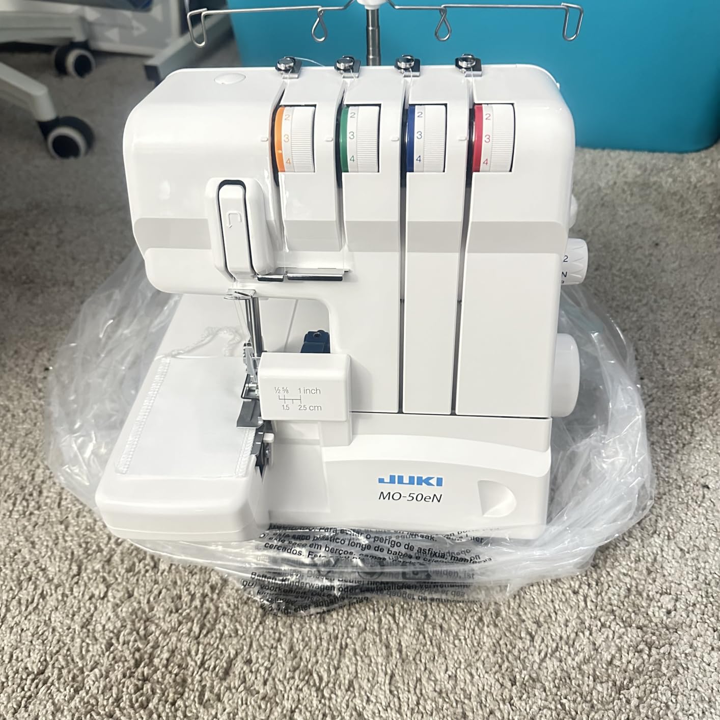Juki MO-50E 3 or 4 Thread Serger, Lay-In Tensions, Adjustable Differential Feed, Built-In Rolled Hem, Automatic Lower Looper Threader customer photo 2