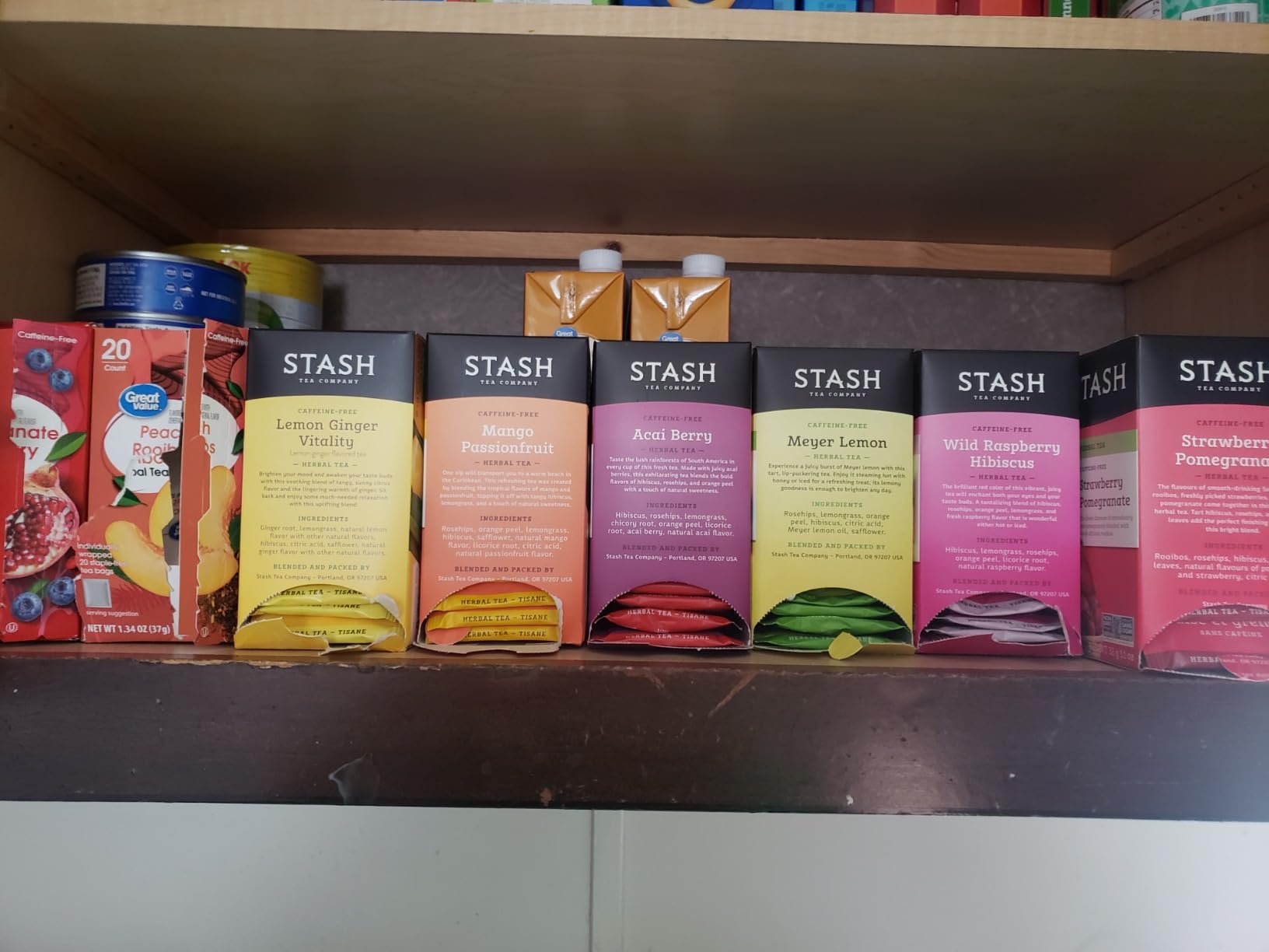 Stash Tea Fruity Herbal Tea 6 Flavor Tea Sampler, 6 boxes With 18-20 Tea Bags Each customer photo 2
