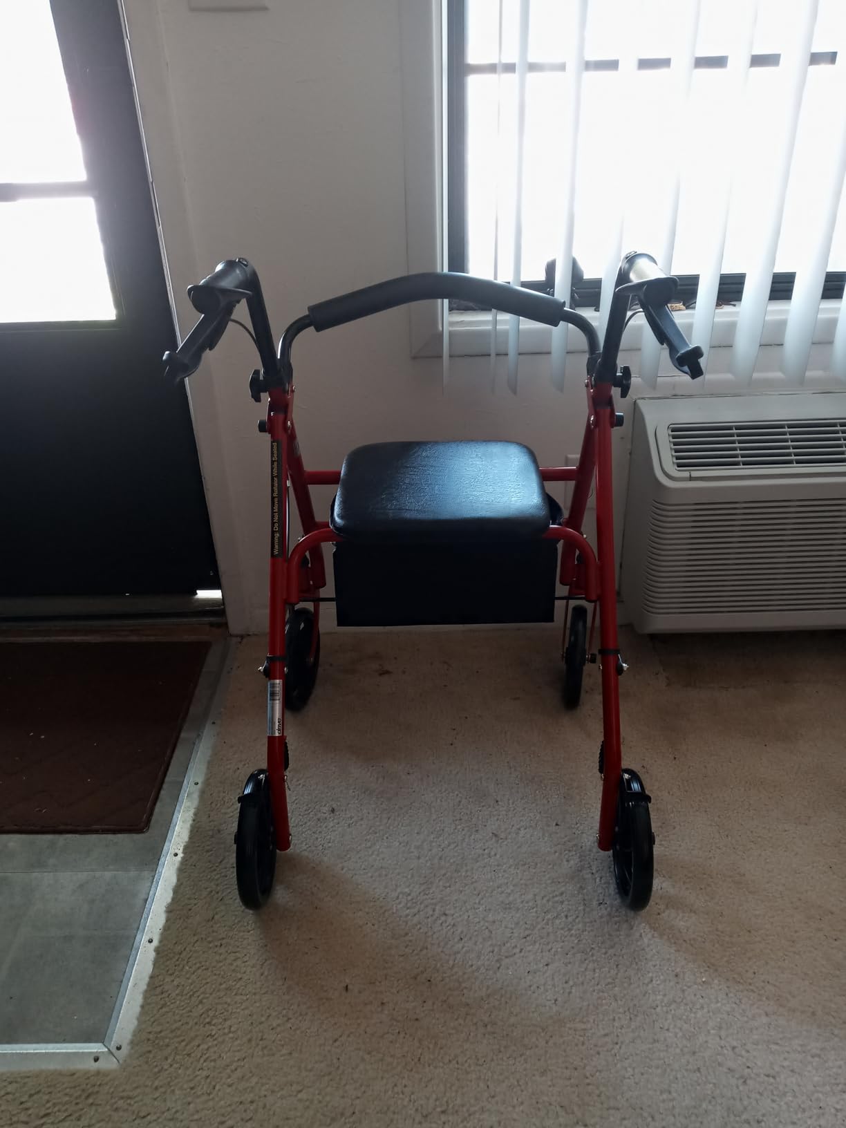 Drive Medical Rollator Walker with Seat, 7.5 Inch Wheels, Red customer photo 2