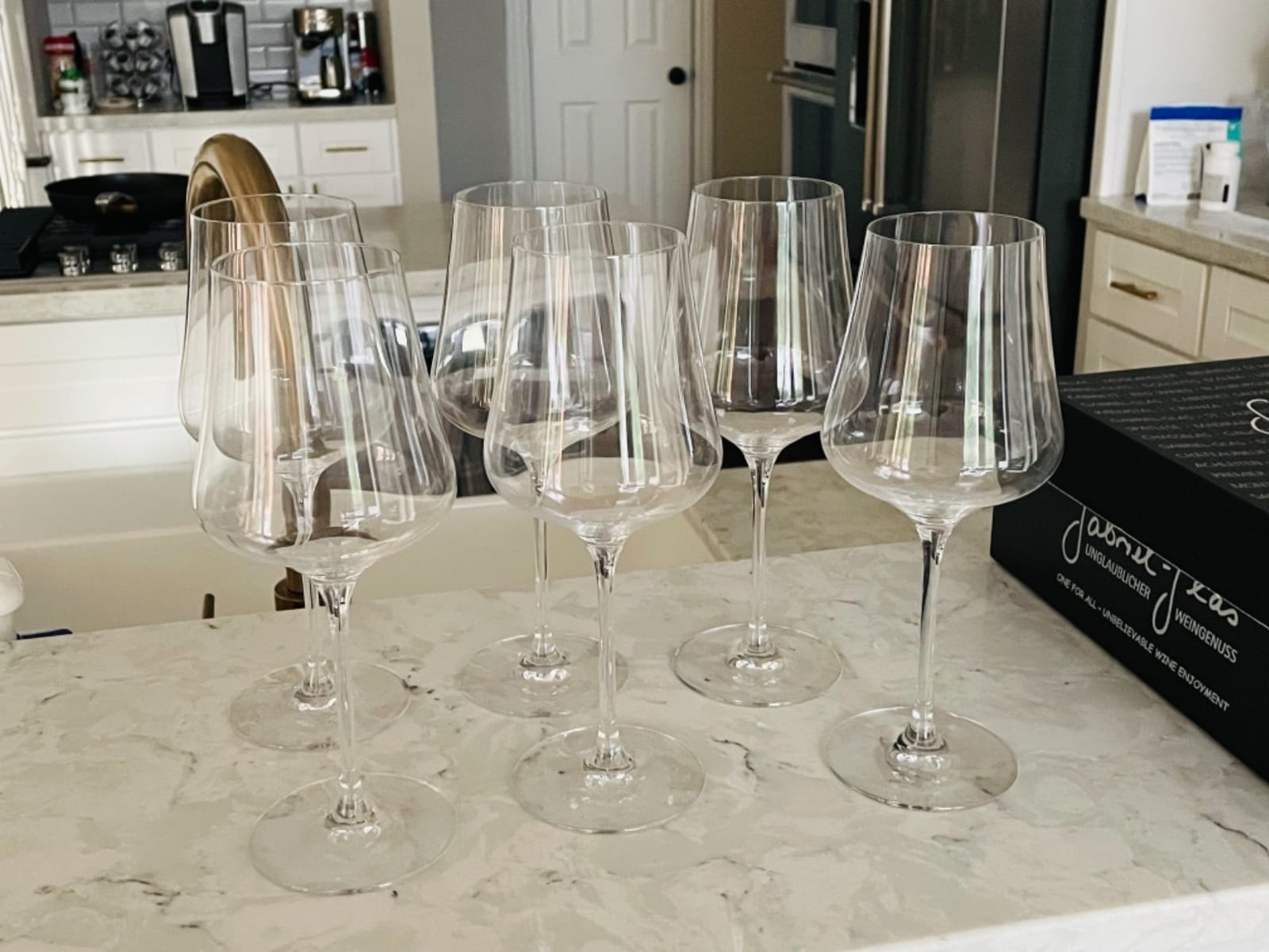 Gabriel-Glas Crystal Wine Glasses, Set of 6 with Gift Box - Premium, Universal Wine Glass for Red and White Wine - Dishwasher Safe, Lead-Free, 16 oz customer photo 2