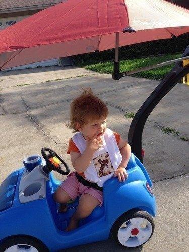 Step2 Whisper Ride II Kids Push Car, Ride-On Car with Seat Belt and Horn, Quick Fold Handle, Stroller Alternative, Toddlers and Preschoolers Ages 18+ Months, Blue customer photo 1