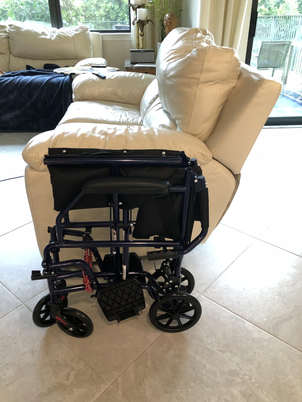 Carex Transport Wheelchair With 19 inch Seat, Folding Transport Chair with Foot Rests, Foldable Lightweight Wheelchair customer photo 2