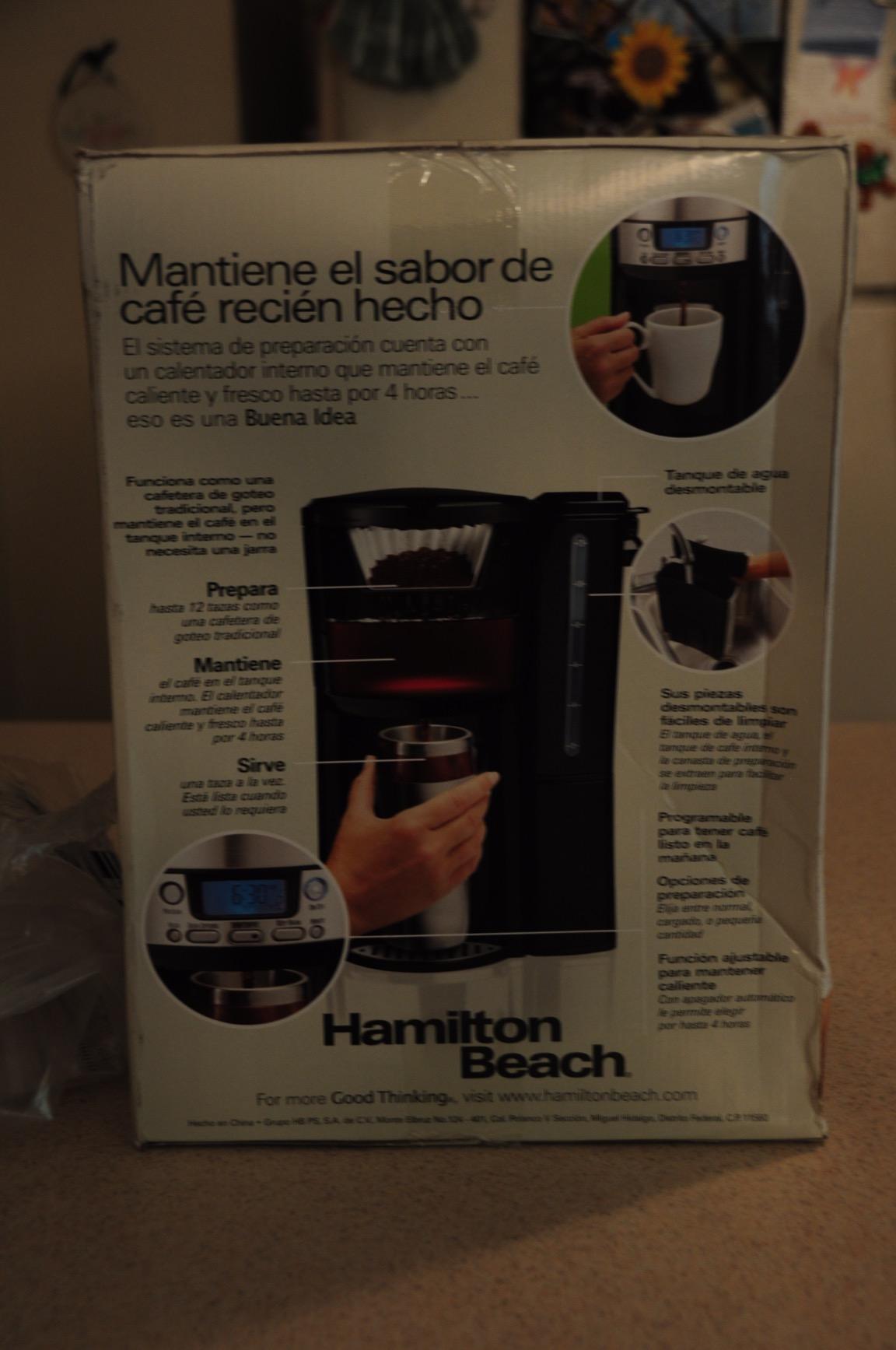 Hamilton Beach One Press Programmable Dispensing 12 Cup Coffee Maker with Internal Coffee Pot, Stays Warm and Fresh for Hours, 60 oz. Removable Reservoir, Black & Stainless Steel (47950) customer photo 2