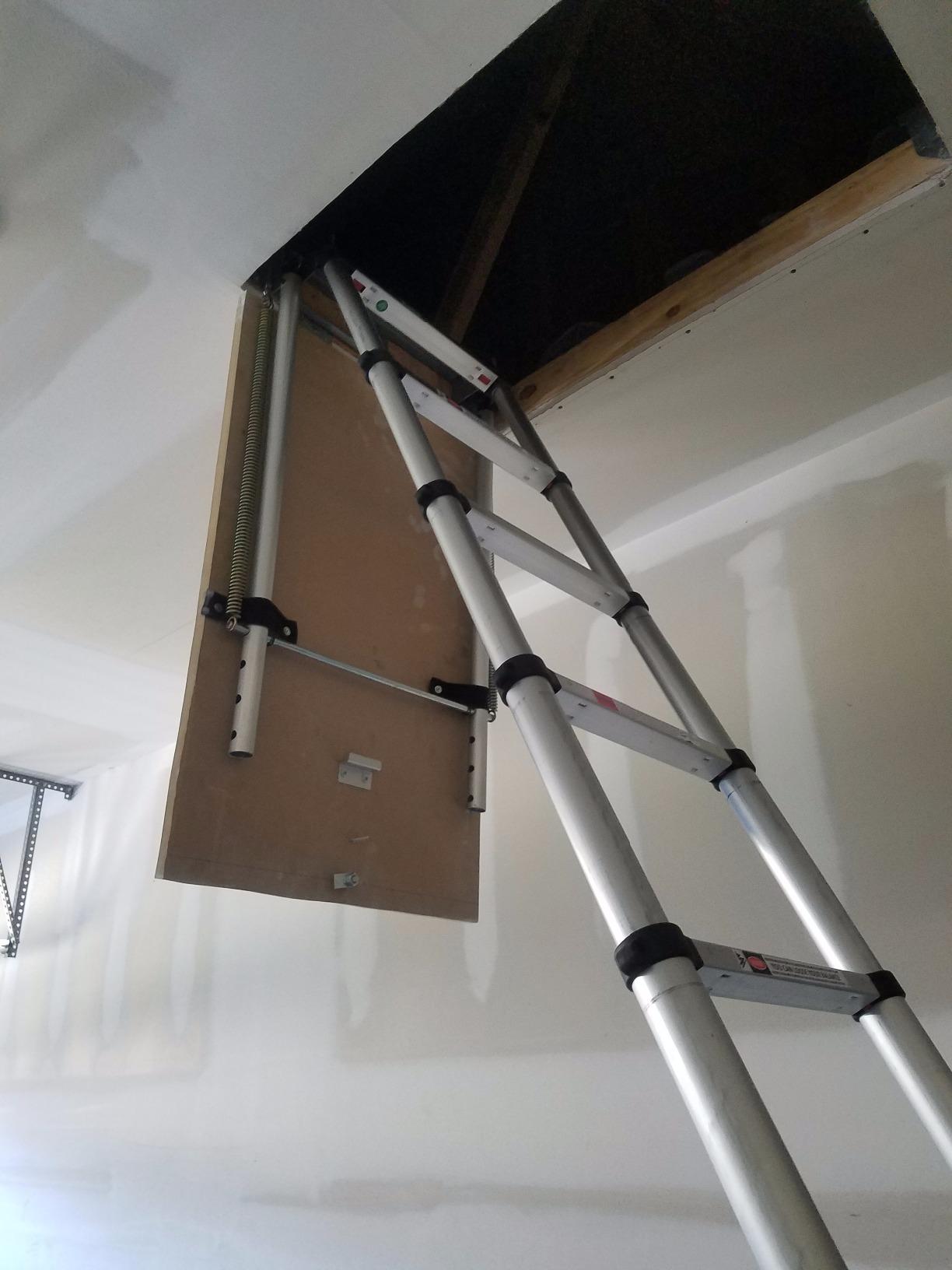 Telesteps 1000L Aluminum Telescoping Attic Ladder | Type IA | 300 lb Capacity | Fits 8-10 ft Ceilings | Attaches to Existing or Customer-Supplied Attic Access Door customer photo 1