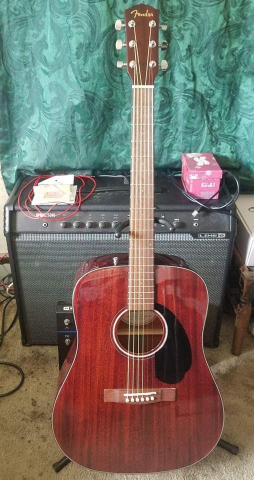 Fender CD-60S Solid Top Dreadnought Acoustic Guitar - All Mahogany Bundle with Hard Case, Tuner, Strap, Strings, Picks, and Austin Bazaar Instructional DVD customer photo 1
