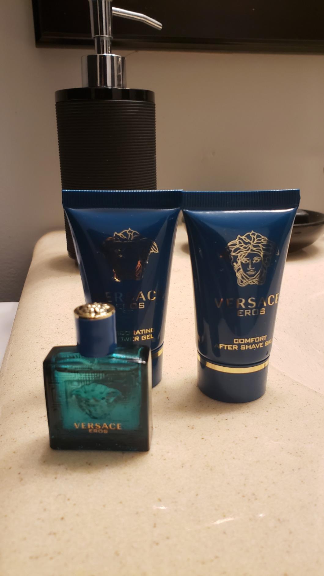 Versace Eros Perfume for Men 3 Piece Mini Gift Set - EDT Splash, Shower Gel & After Shave Balm customer photo 1