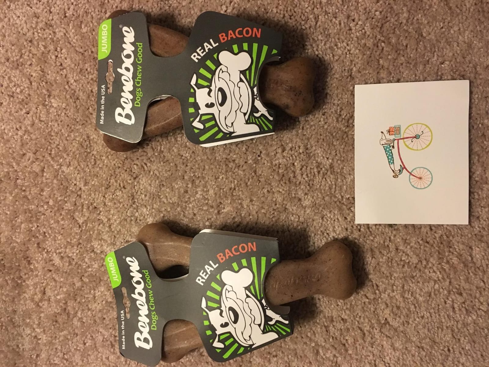 Benebone Wishbone Durable Dog Chew Toy for Aggressive Chewers, Real Bacon, Made in USA, Medium customer photo 2
