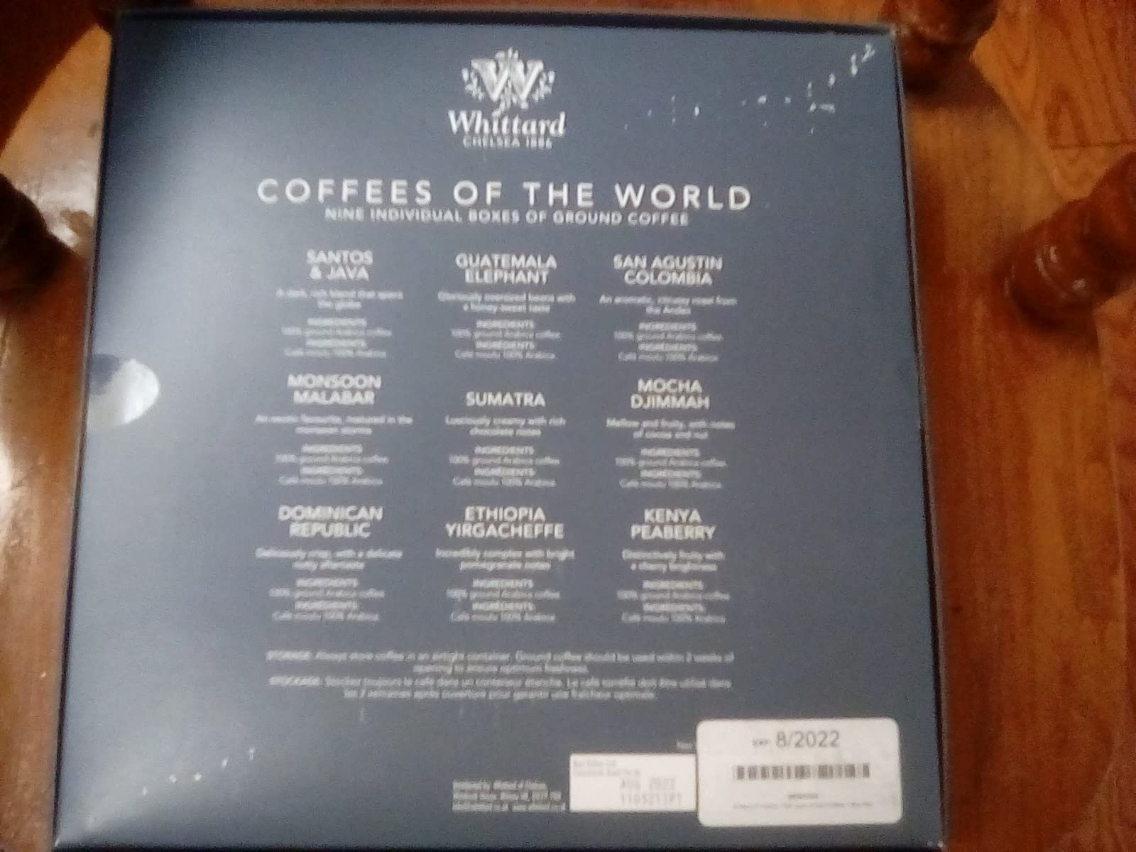 Whittard of Chelsea - Coffees of the World - Coffee Sampler Gift Box Set, 100% Arabica, Multiple Roast Types (9 Individually Wrapped Ground Coffees, 1 Box) customer photo 1