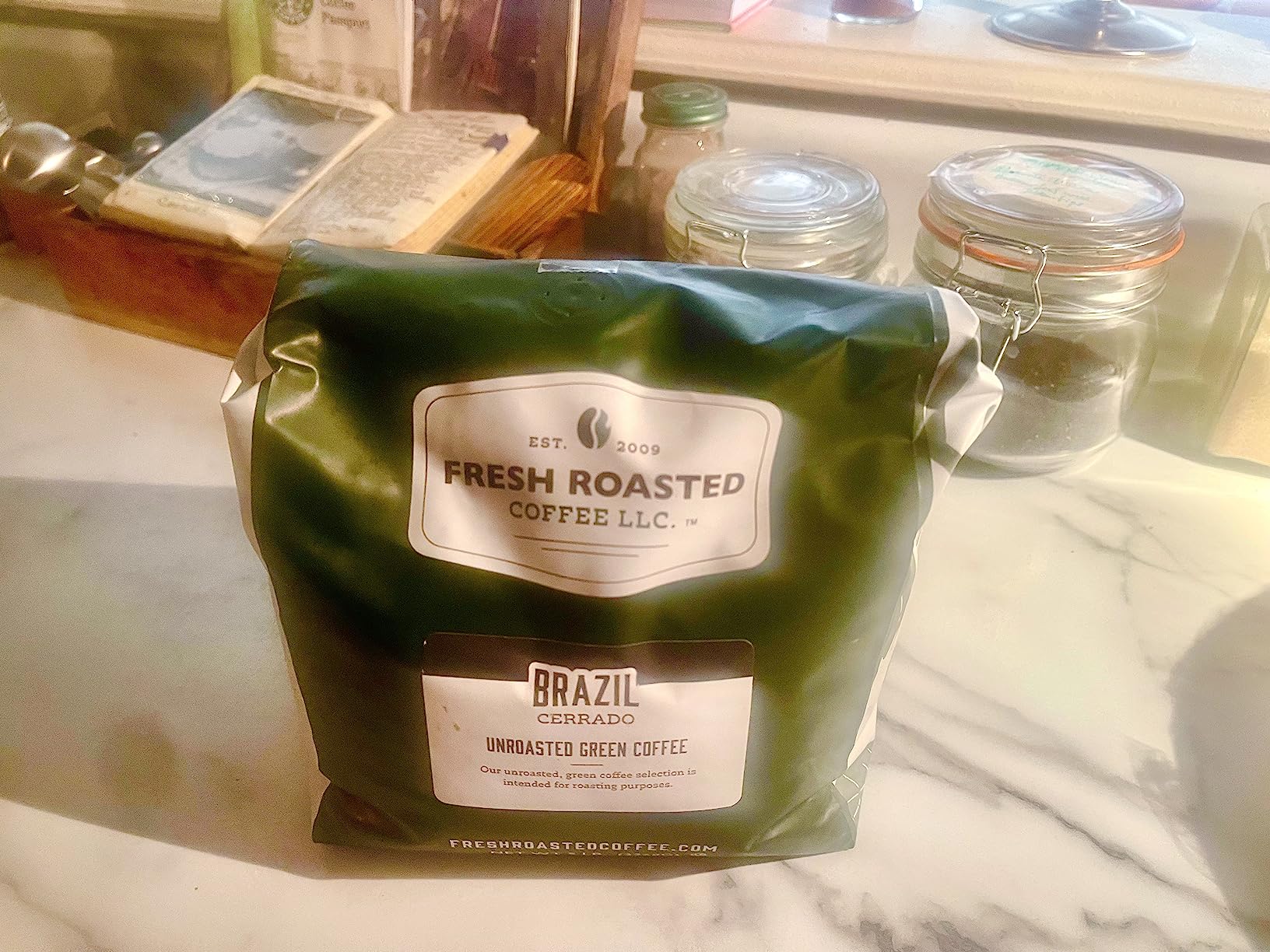 Fresh Roasted Coffee, Brazil Unroasted Green Coffee Beans for Home Roasting, Kosher, 5 lb (80 oz) customer photo 2