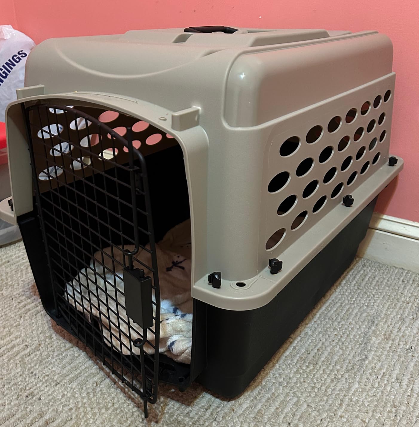Petmate Vari Dog Kennel - Portable Dog Carriers & Crates for Large Dogs, Airline-Friendly, Durable Plastic, Pet Carrier For Home and Travel, 36 Inches, Taupe and Black customer photo 2
