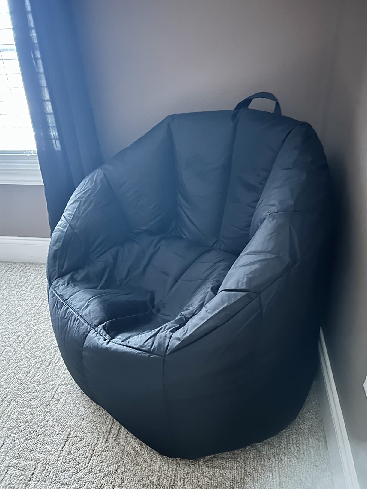 Big Joe Milano Beanbag Chair Stretch Limo Black Smartmax | Polystyrene Bean Filled, Refillable, Nylon Polyester, Adult-Sized Comfortable Seating, Supports Up to 250 lbs customer photo 1