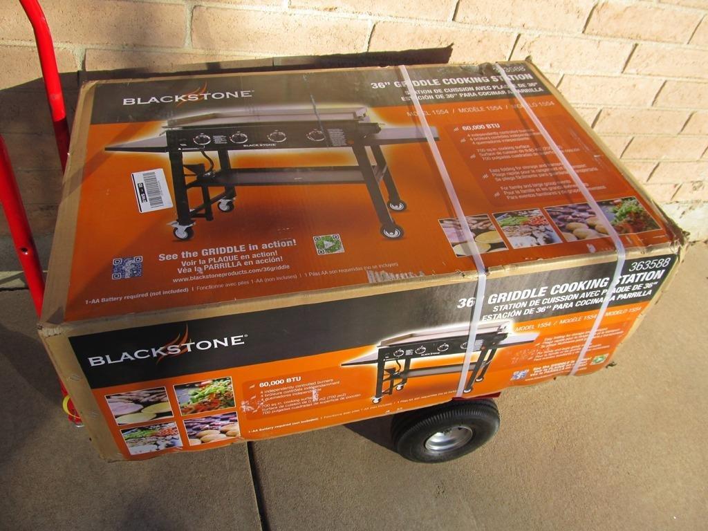 Blackstone 36 Inch 4 Burner 60,000 BTU Portable Steel Griddle Cooking Station with Foldable Legs, Grease Pan, and Storage Rack, Black | Blackstone 1554 Folding Side Shelves, Powder Coated Steel, 4 Burner Propane Griddle customer photo 2