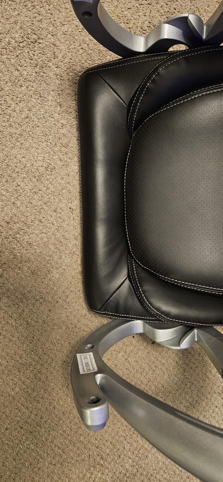 Serta Bryce Executive Office Chair - Ergonomic Computer Desk Chair with Patented AIR Lumbar Technology - Adjustable Height - Memory Foam Body Pillows - 360° Swivel Rolling Base - Bonded Leather - Gray customer photo 1