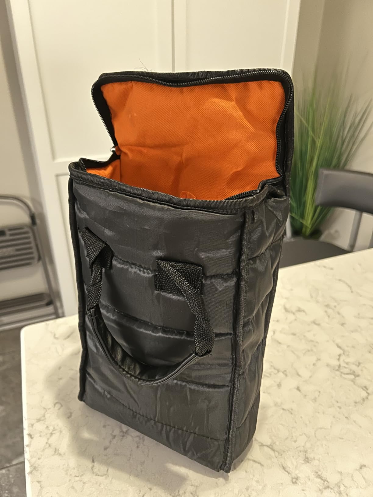 Handy Laundry Wine Carrier Tote Bag - 4-Bottle Pockets Capacity with Padded Insulation, Zipper Closure, and Carry Handles - Ideal for Travel, Picnics, and Beach Trips customer photo 2