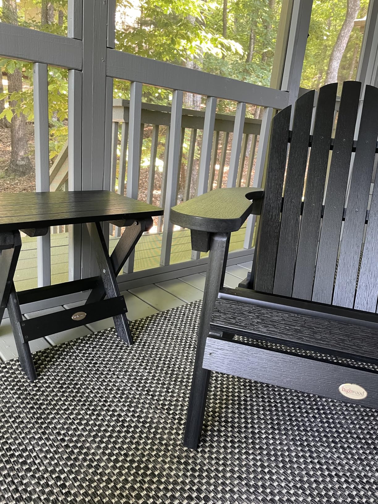 Hamilton Made in the USA Folding and Reclining Adirondack Chair, Adult Size, Black customer photo 2
