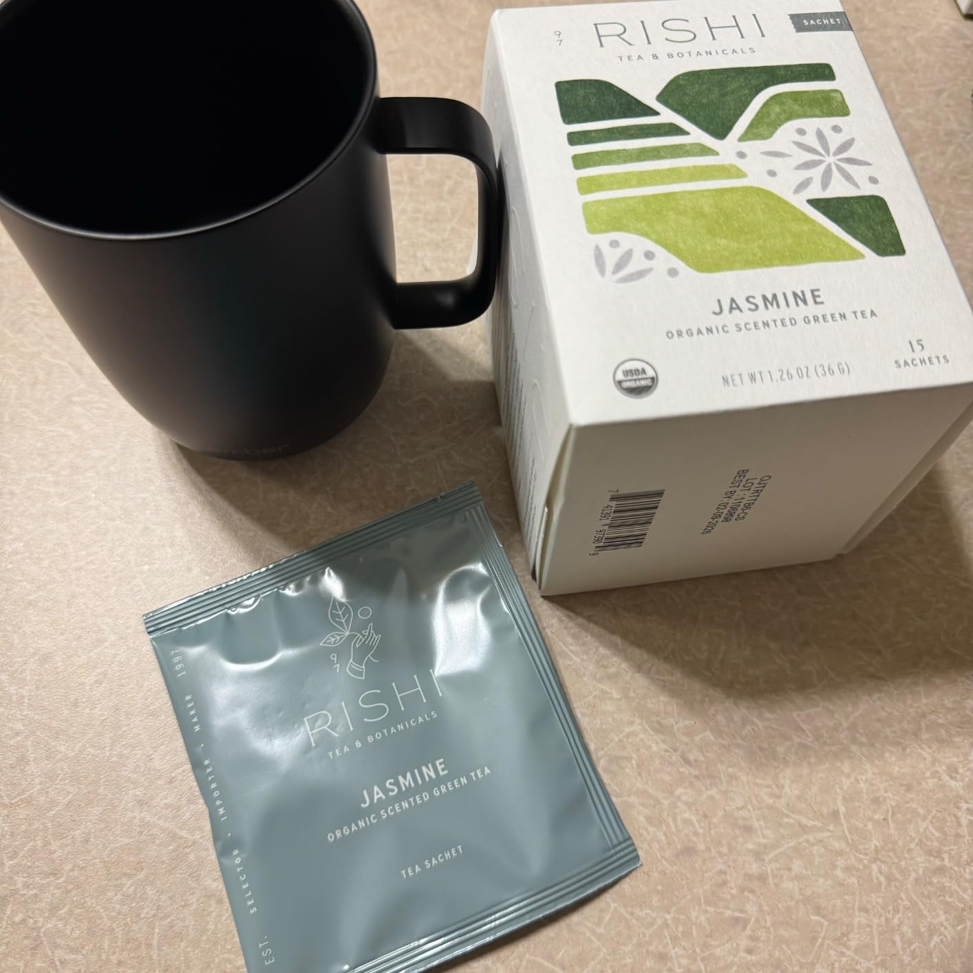 Rishi Tea Jasmine Organic Chinese Green Sachet Tea Bags, Caffeinated, 15ct customer photo 1