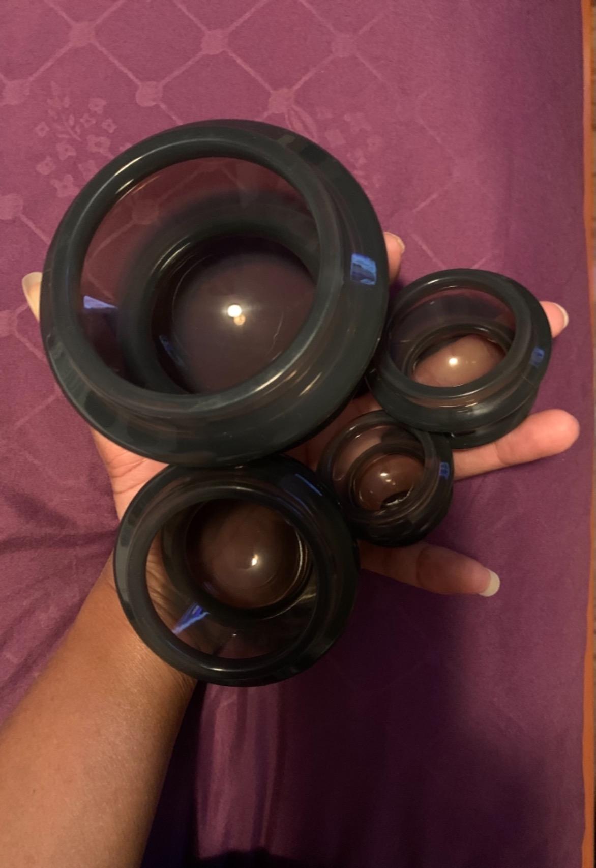 Silicone Cupping Therapy Set Professional Massage Cupping Cups for Cupping Therapy 4 Cup Kit for Massage, Myofascial Release, Cellulite Reduction customer photo 2