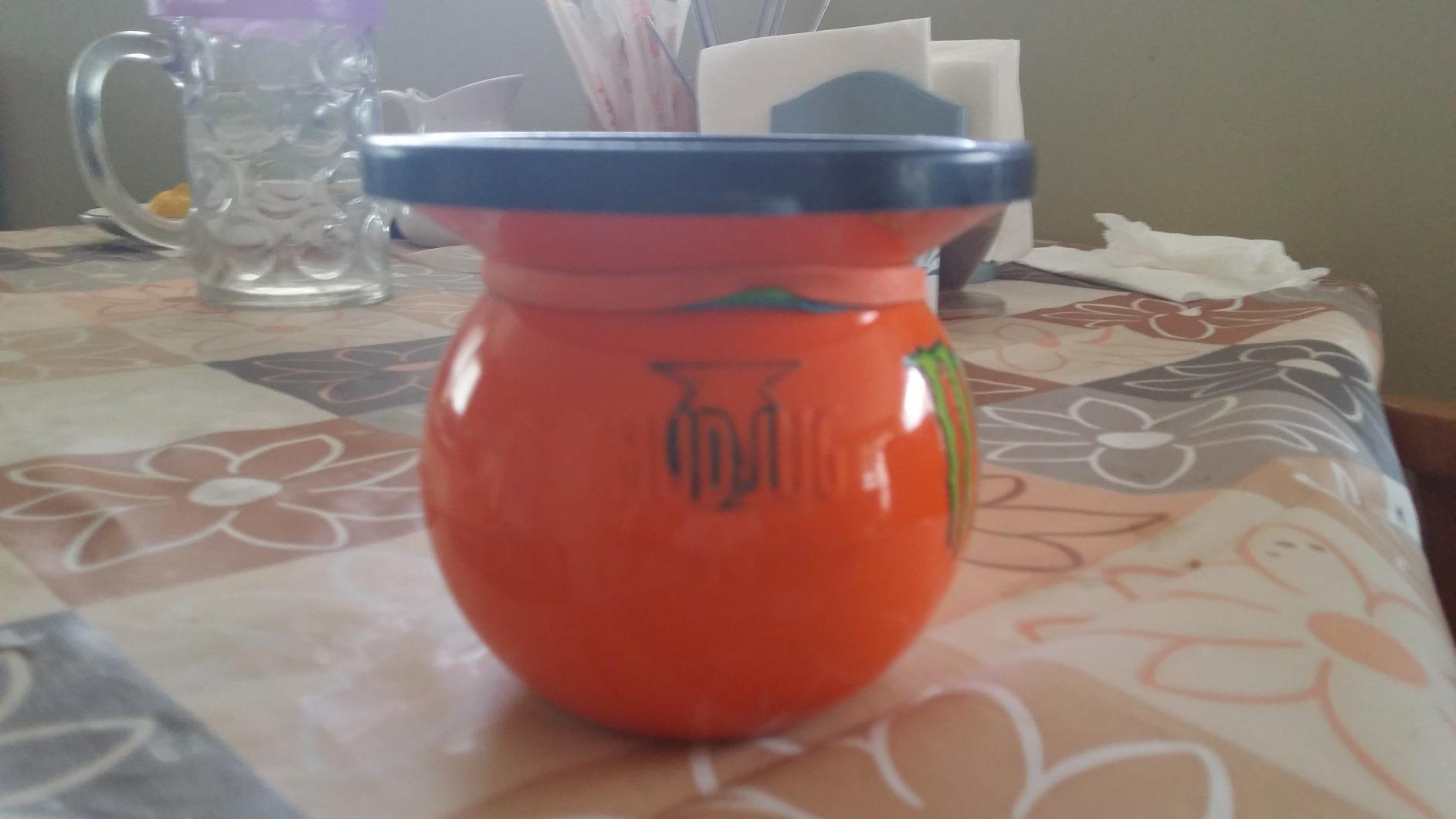 Mudjug Orange Classic Portable Spittoon - Travel Ready Spit Jug with Deep Funnel, Spill-Resistant Design, Weighted Base for Enhanced Stability, Easy to Carry Dip Spit Cup customer photo 1