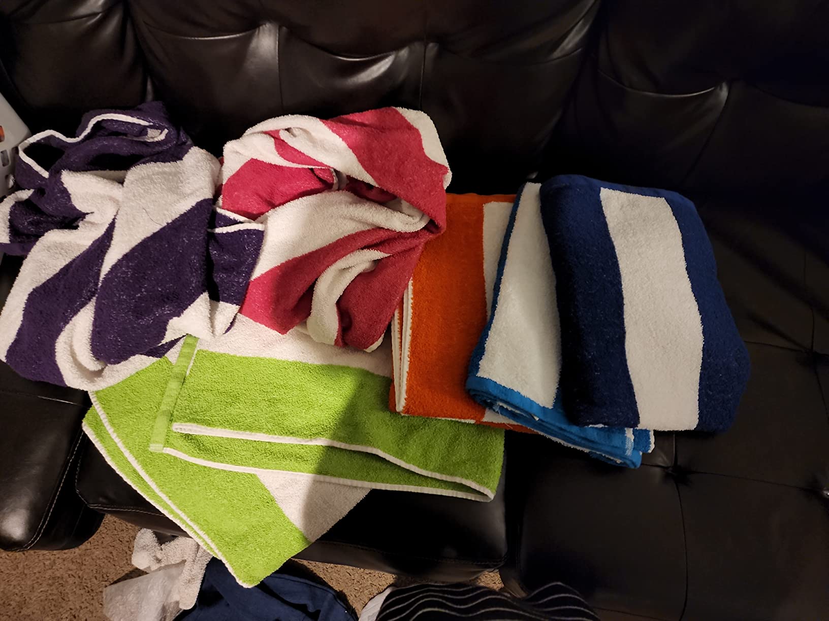 Ben Kaufman Terry Cabana Striped Towels - Oversized Towel for Beach & Pool - Soft Cotton Towels with Absorbent Design - Striped Beach & Pool Towels for Adults & Kids - 6 Pack customer photo 2