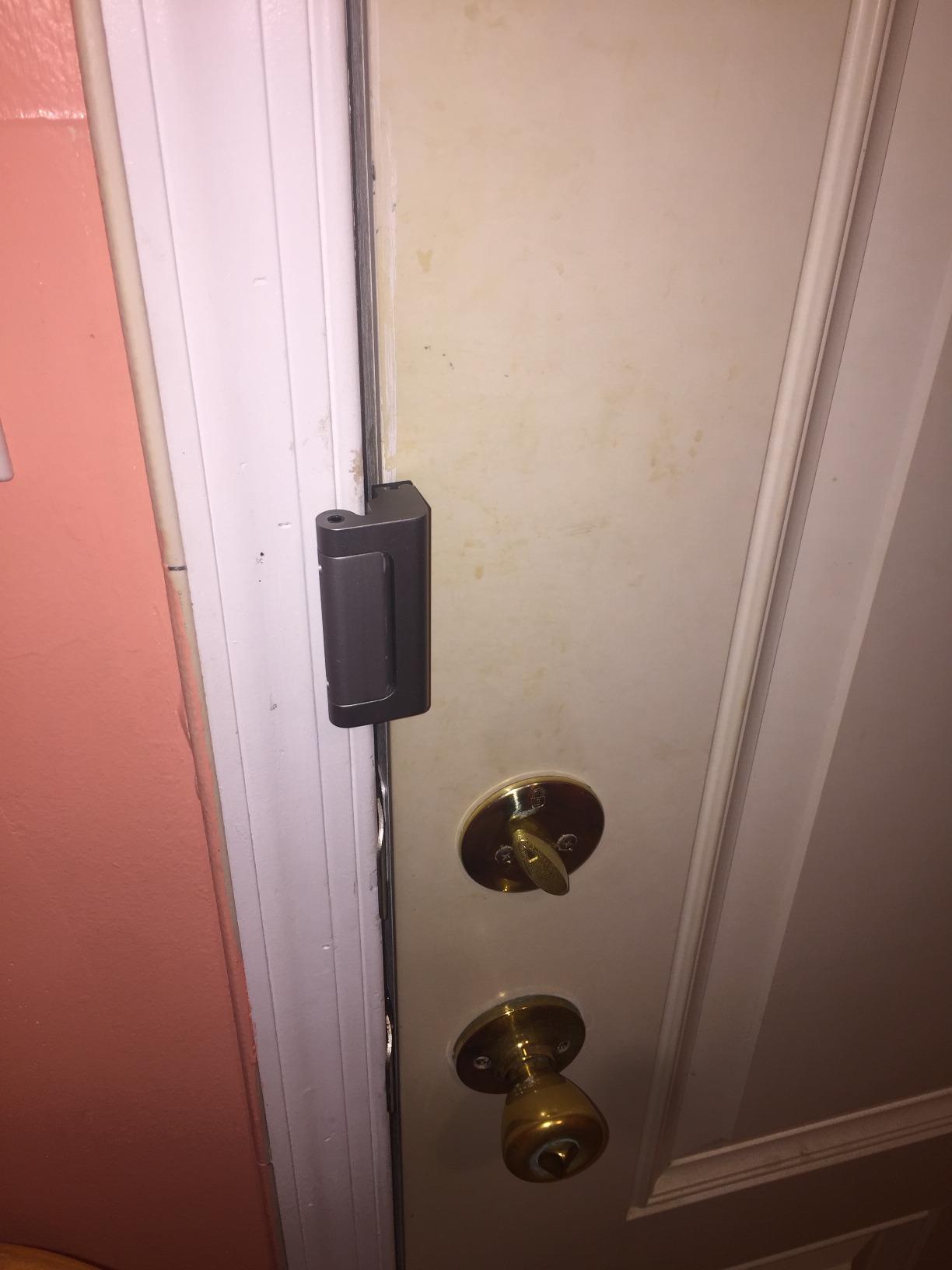 Prime-Line Door Reinforcement Lock, 3 in. Stop, Bronze, Solid Brass Construction, Add Extra High Security customer photo 1