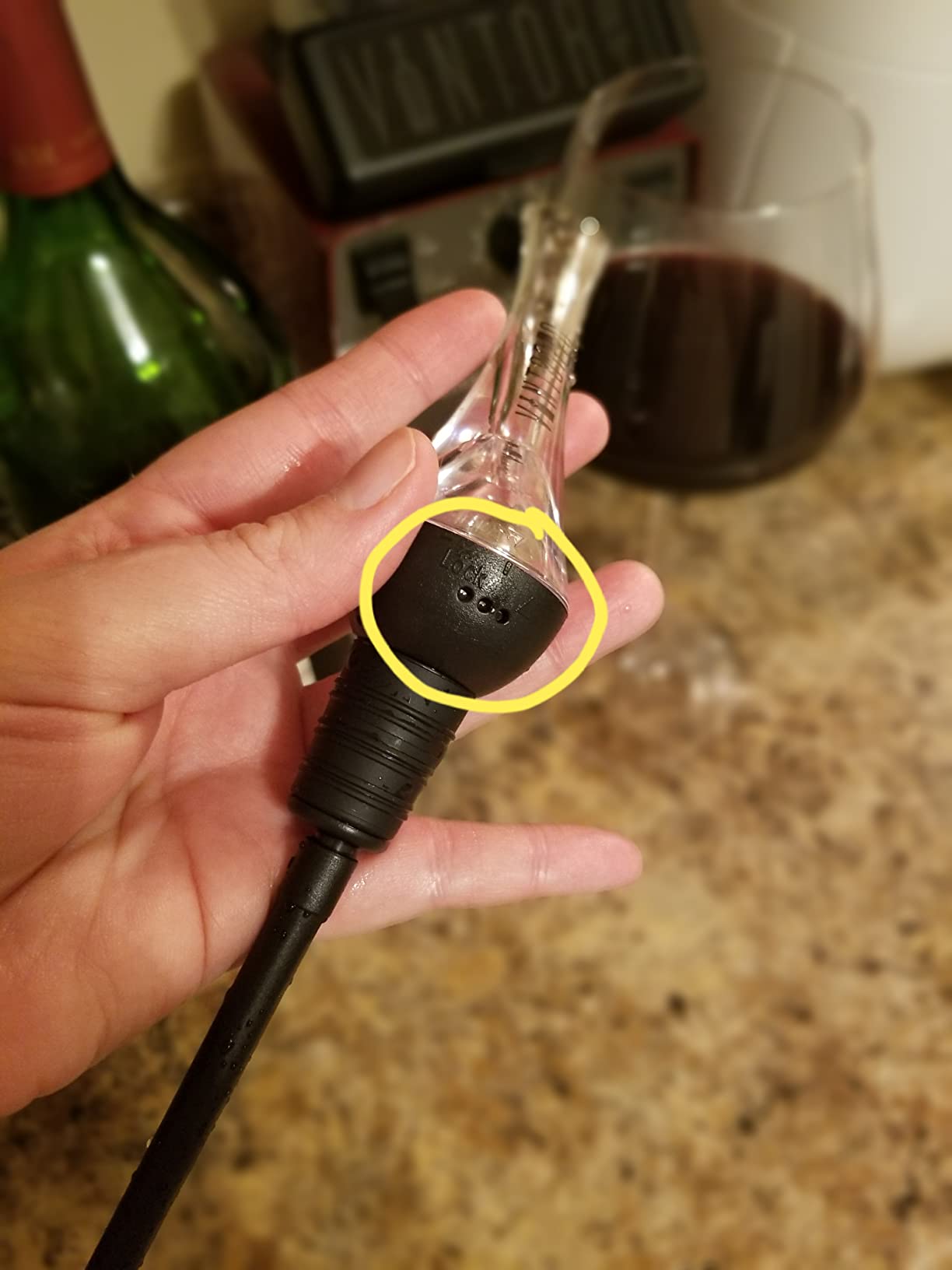 Vintorio Wine Aerator Pourer - Premium Aerating Pourer and Decanter Spout (Black) customer photo 1