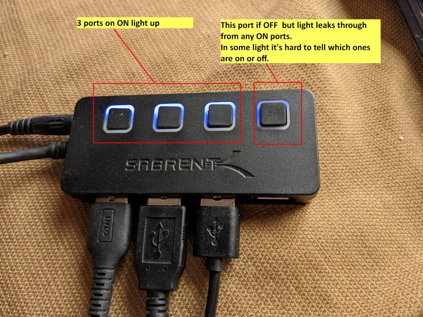 SABRENT 4-Port Powered USB 3.0 Hub with LED Power Switches and 5V/2.5A Power Adapter customer photo 2