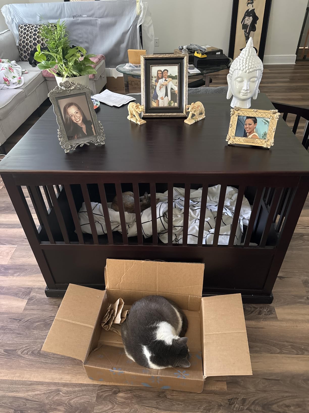 Casual Home Wooden Indoor Dog Crate House Kennel End Table Night Stand Furniture with Lockable Latch for Small to Medium Pets, Black customer photo 1