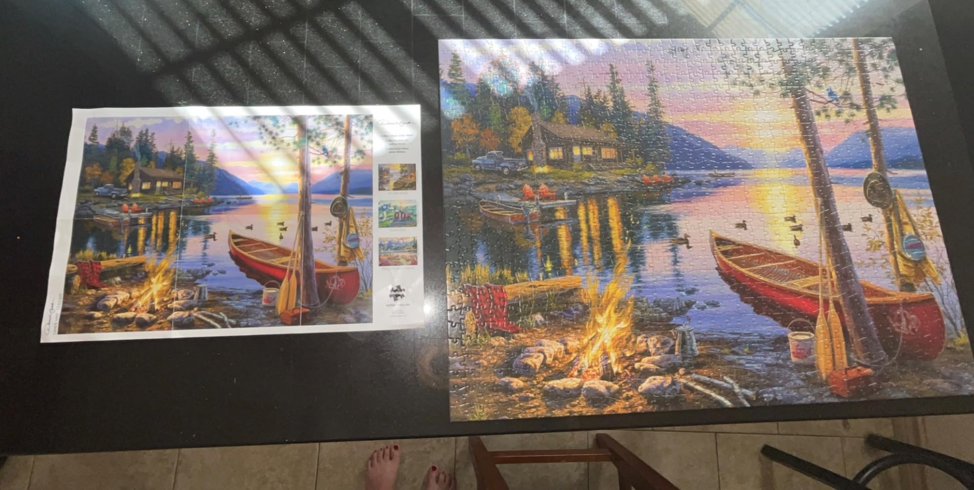 Buffalo Games Darrell Bush Canoe Lake Jigsaw Puzzle, 1000 Piece - Full-Size Reference Poster, Recycled Materials customer photo 2