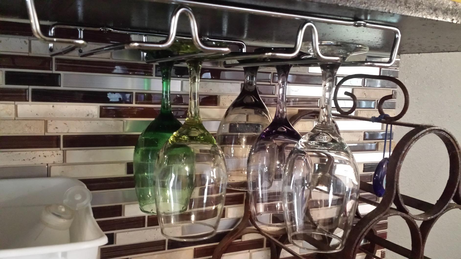 Deco Brothers 2PK Single Rail Wine Glass Stemware Rack Holder, Chrome customer photo 2