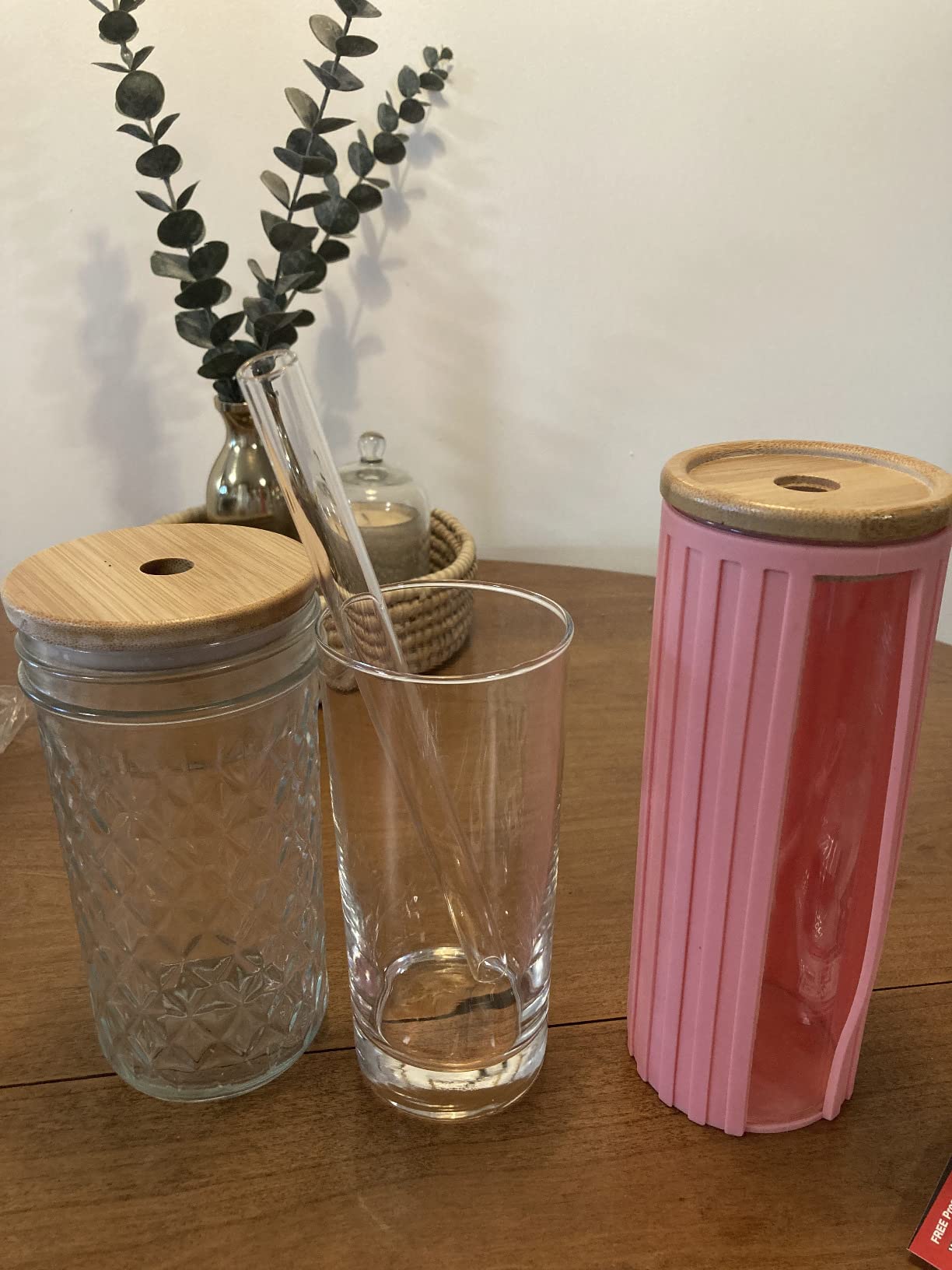 ALINK Glass Boba Straws, 14 mm x 9 inch Reusable Jumbo Clear Bubble Tea Straws for Smoothie, Tapioca Poping Pearls, Shakes, Pack 2 with Cleaning Brush and Case customer photo 1