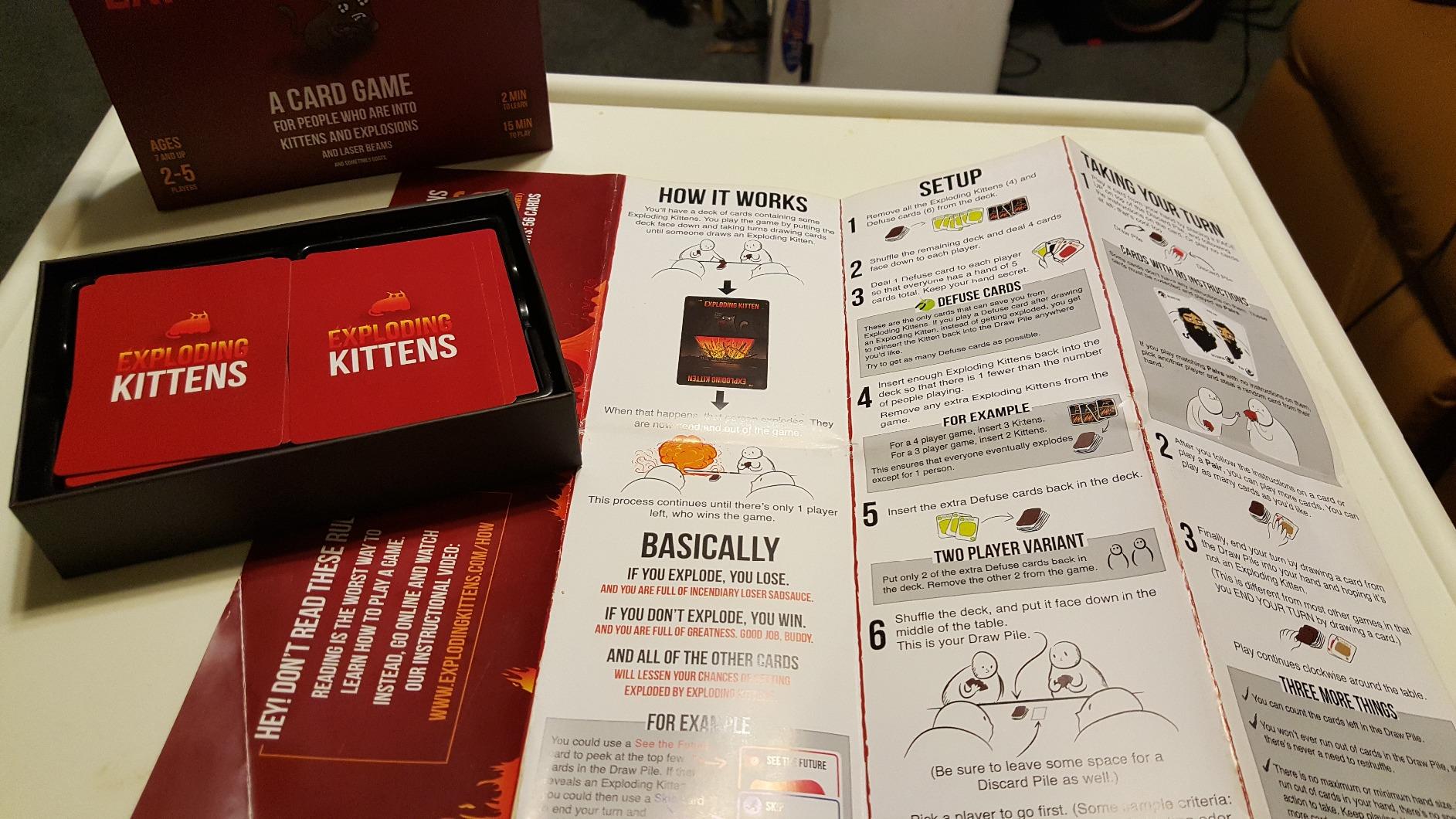 Exploding Kittens Original Edition, 2-5 Players, Ages 7+ Card Game | Draw cards, betray your friends, and try not to explode! Great for family game nights, parties, travel, quick 15-minute play. customer photo 2