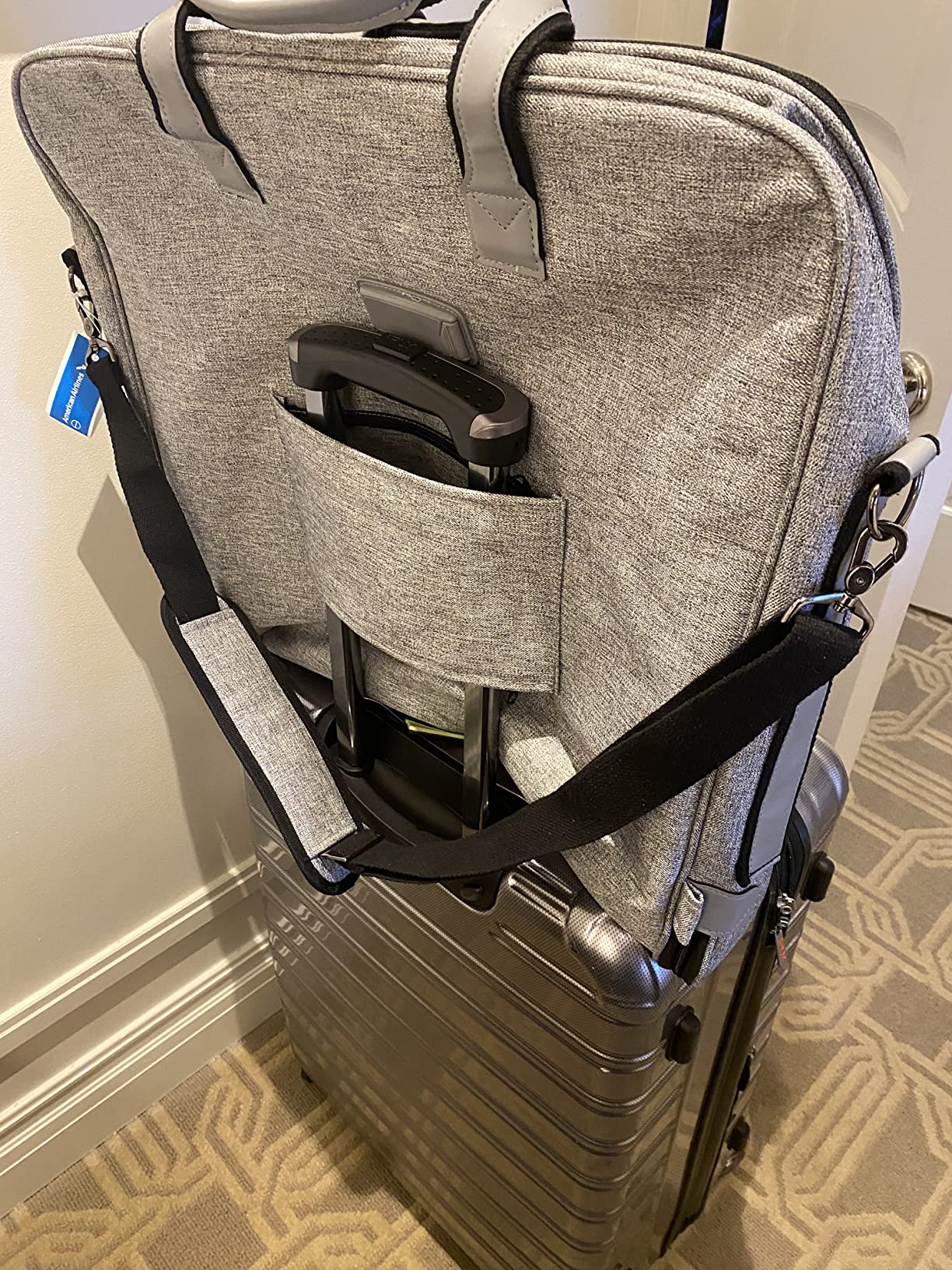 Premium Suit Garment Bag Carry On - Hangs 4 Suits - Travel & Business with Shoulder Strap and Laptop Compartment customer photo 2