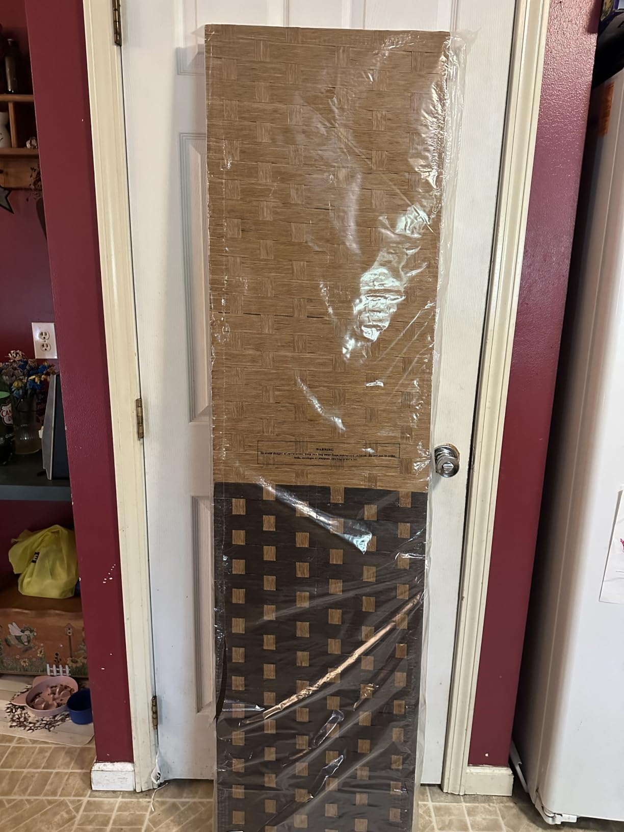 FDW 4-Panel Folding Room Divider | 6ft, Black | Light & Portable | Wooden Wall Divider with Hand Woven Mesh | Easy to Move Privacy Screen | For Space Separation, Living Room, Bedroom, Office customer photo 2