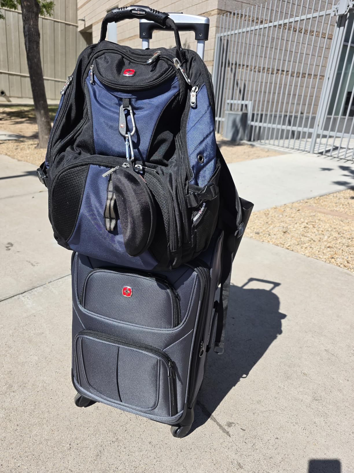 Sion Carry-On Spinner Luggage, Softside Expandable, Lightweight Suitcase, Dark Grey, 22.75-Inch customer photo 1
