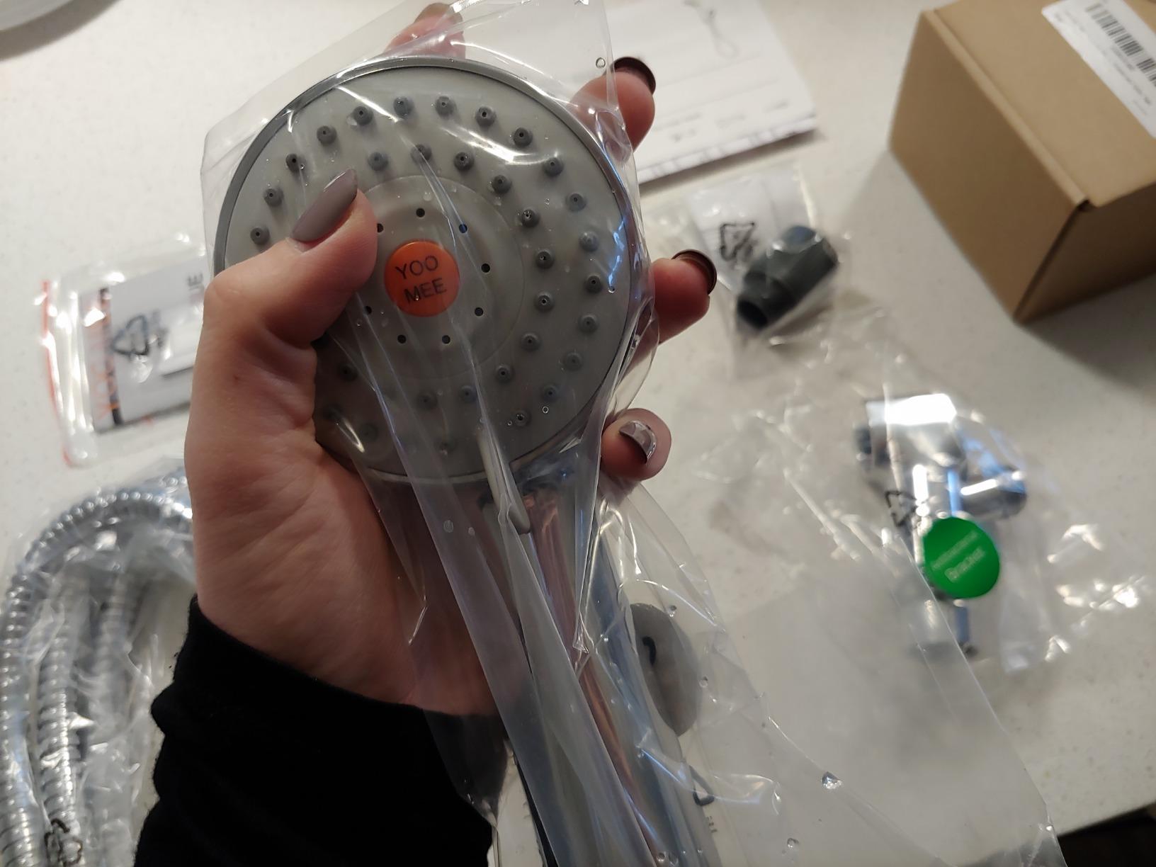 High Pressure Handheld Shower Head with Powerful Shower Spray against Low Pressure Water Supply Pipeline, Multi-functions, w/ 79'' Hose, Bracket, Chrome Finish customer photo 1