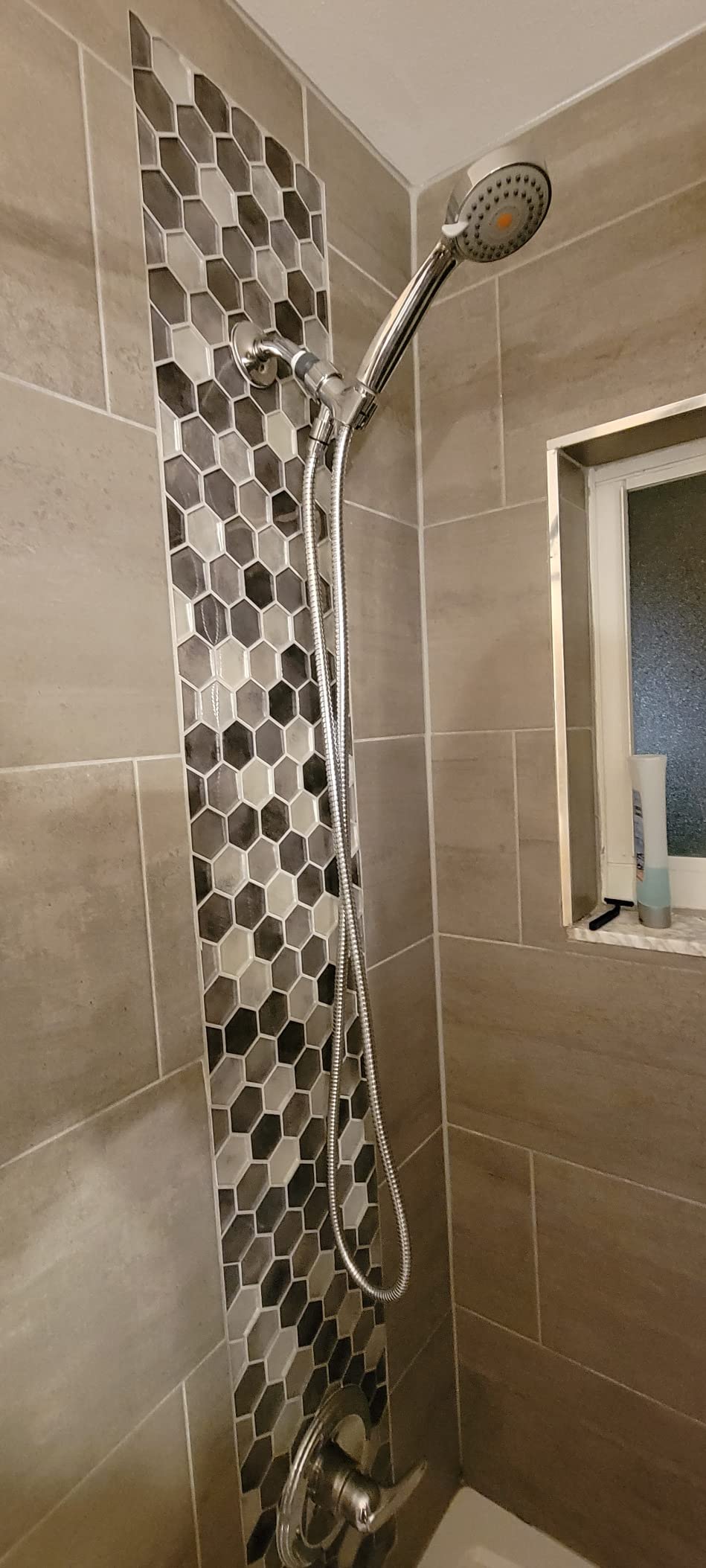 High Pressure Handheld Shower Head with Powerful Shower Spray against Low Pressure Water Supply Pipeline, Multi-functions, w/ 79'' Hose, Bracket, Chrome Finish customer photo 2