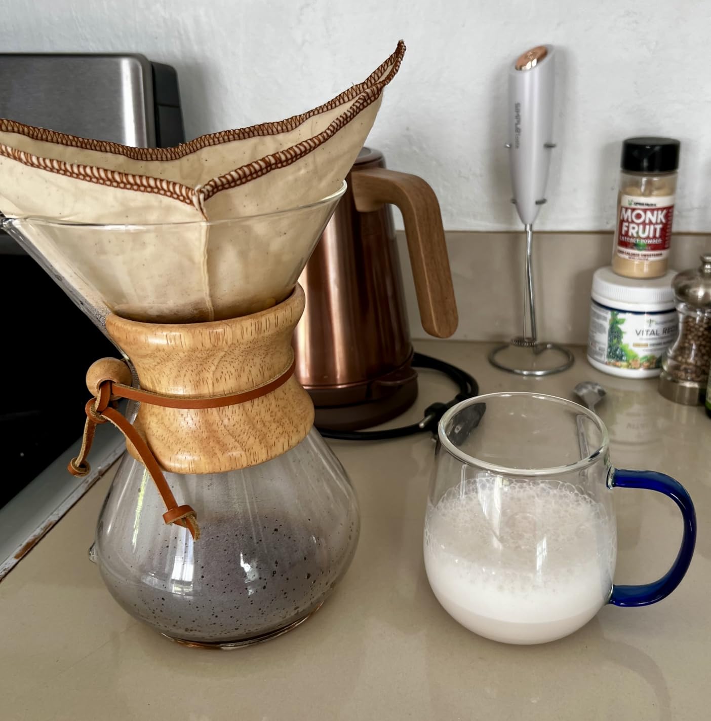 CoffeeSock 'The Original' Reusable 100% Organic Cotton Coffee Filters - 2 pk - Fits Chemex 6-13 Cup Coffee Makers | Coffee Sock Cloth Coffee Filter | Zero-Waste & Eco-Friendly customer photo 2