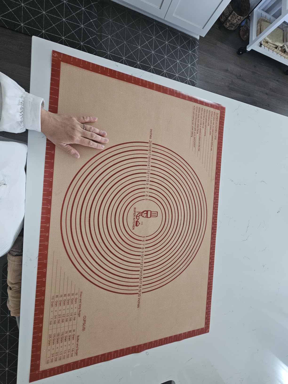 Folksy Super Kitchen Non-slip Silicone Pastry Mat, 28x20 Extra Large with Measurements customer photo 1