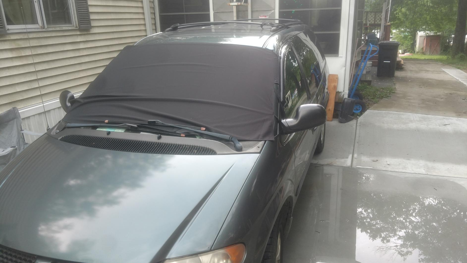 OxGord Windshield Snow Cover Ice Removal Wiper Visor Protector All Weather Winter Summer Auto Sun Shade for Cars Trucks Vans and SUVs Stop Scraping with a Brush or Shovel customer photo 2