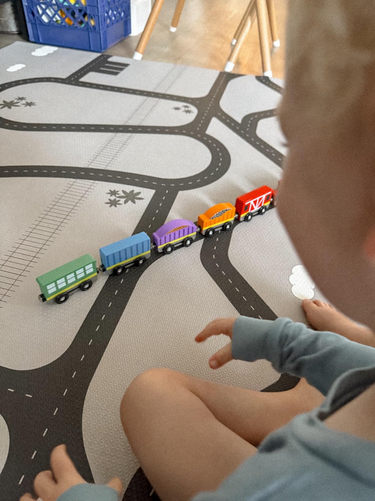 Melissa & Doug Wooden Train Cars, 8-Piece Magnetic Train Set with Toy Storage Tray, Steam Engine, Caboose, Coal & Passenger Cars, Montessori-Inspired Pretend Play Toys for Kids Ages 3+ customer photo 2