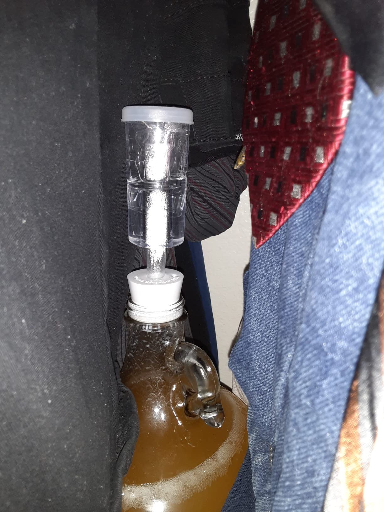 1 Gallon Glass Jug with Airlock, Black Polyseal Cap and #6.5 Rubber Bung | Clear Fermentation Jug for beer, wine, cider, mead and kombucha, with twin bubble airlock for home brewing | Glass Fermenter customer photo 1