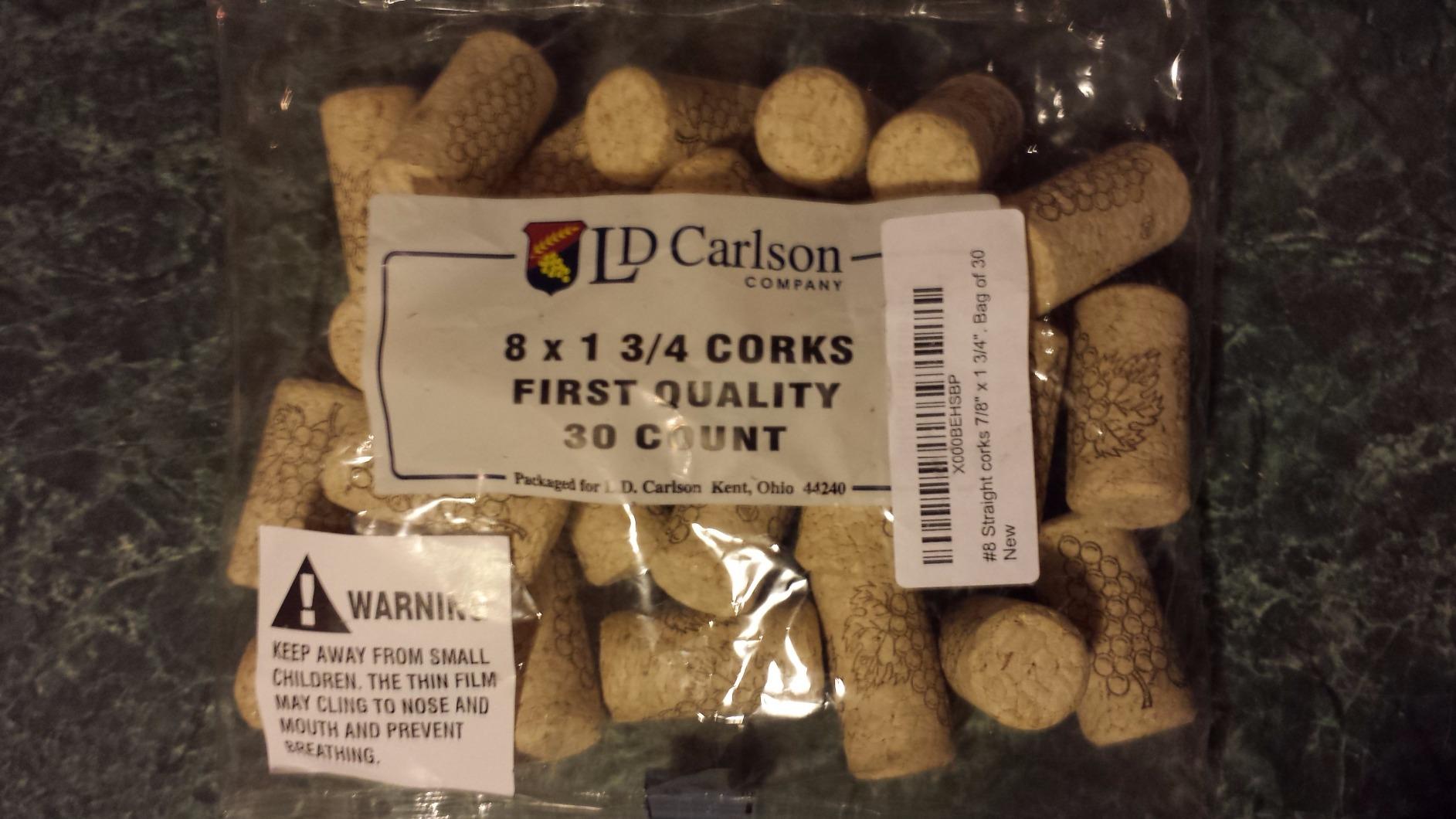 FastRack Bag of 30, #8 Straight Wine Corks for Wine Bottles | 7/8