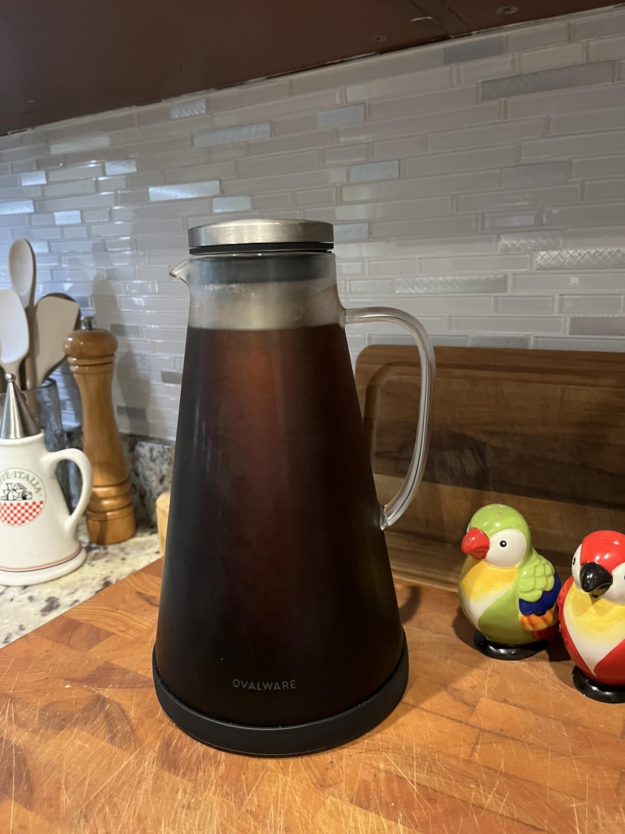 OVALWARE Airtight Cold Brew Coffee Maker with Tea Infuser & Spout 1.0L/34oz customer photo 2