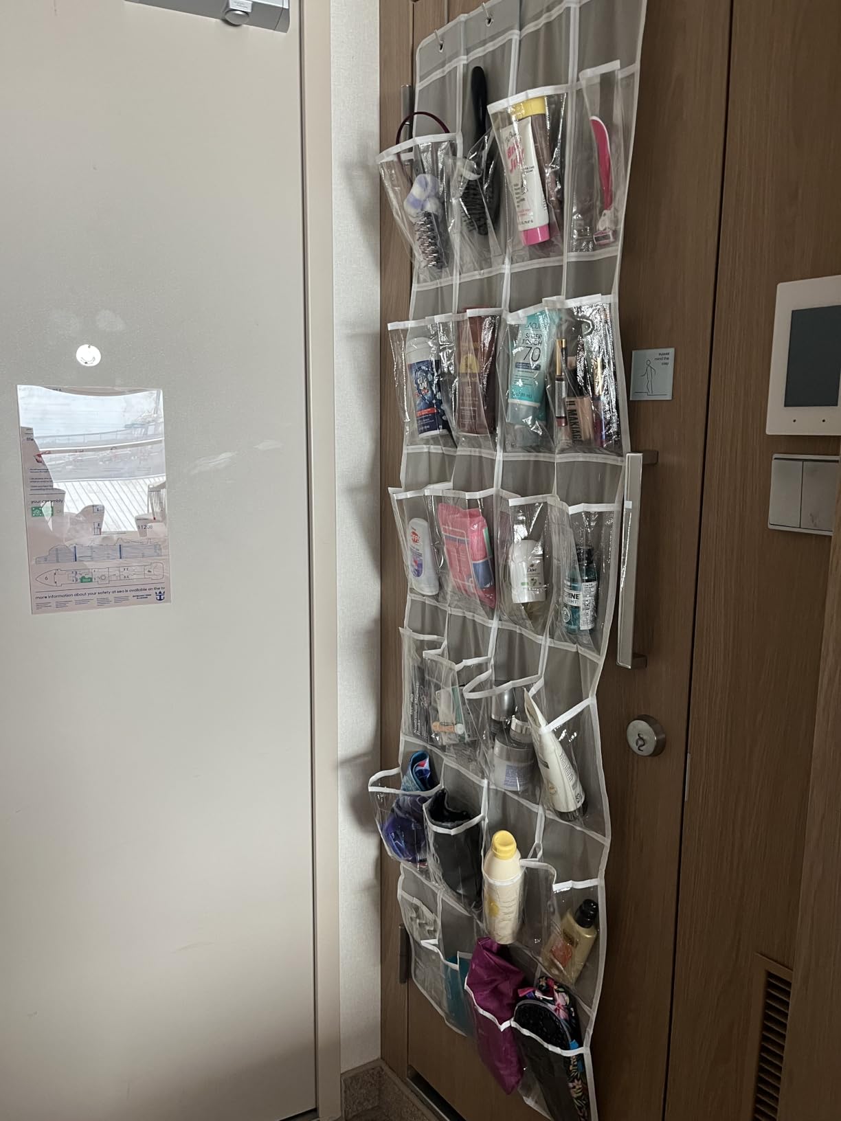 Simple Houseware 24 Pockets Clear Over the Door Shoe Organizer, Gray customer photo 1